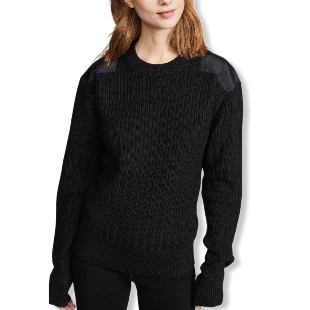 Helmut Lang Military Patch Crew Sweater Black L
